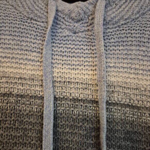 J.Jill Knit Hoodie Sweater Blue Gray Colorblock Striped Pullover Womens PXL - Picture 2 of 5